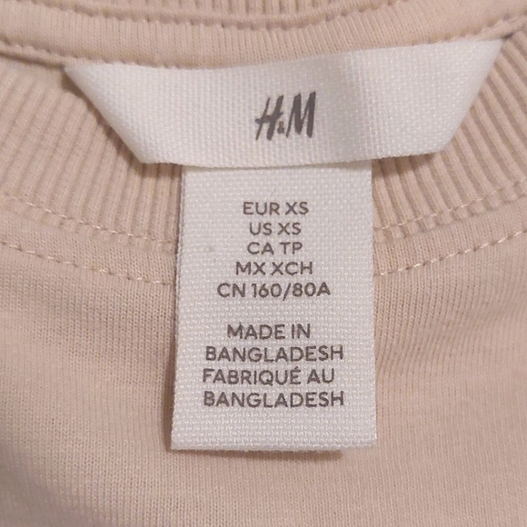 H&M Joy Division Unknown Pleasures Unisex Beige Sleeveless T-shirt EUC Size XS - Picture 5 of 8